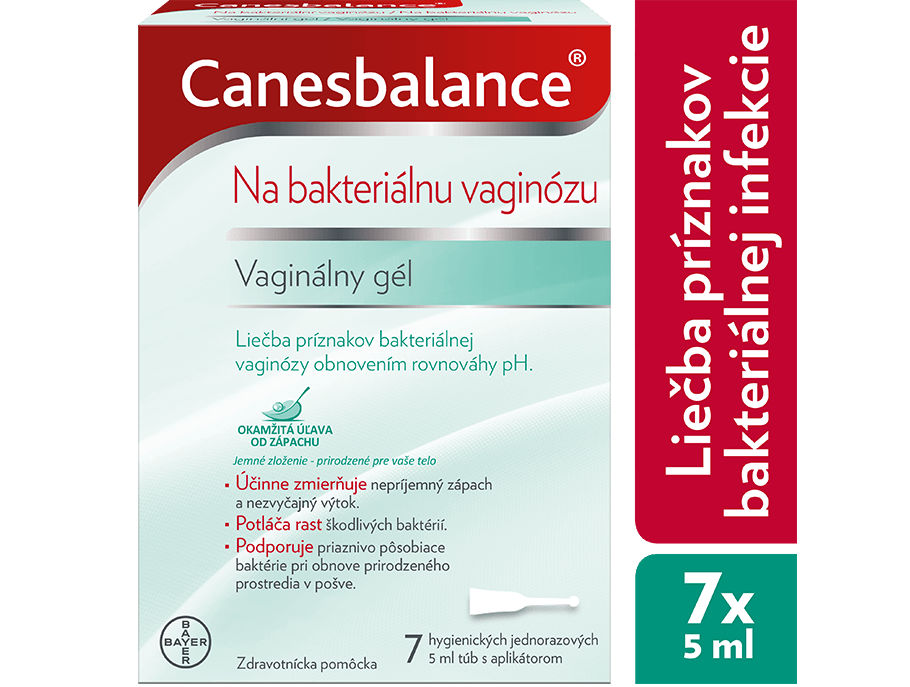 Vaginálny gél Canesbalance na liečbu príznakov bakteriálnej vaginózy