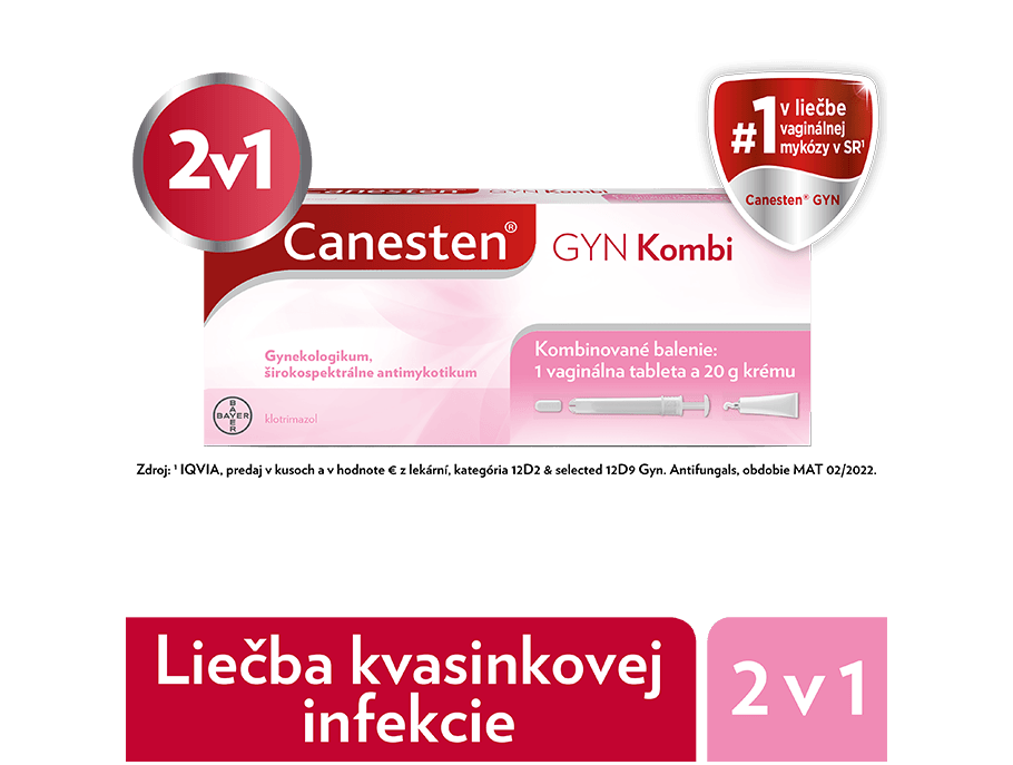 Canesten GYN Kombi vaginálna tableta a krém na vonkajšie príznaky