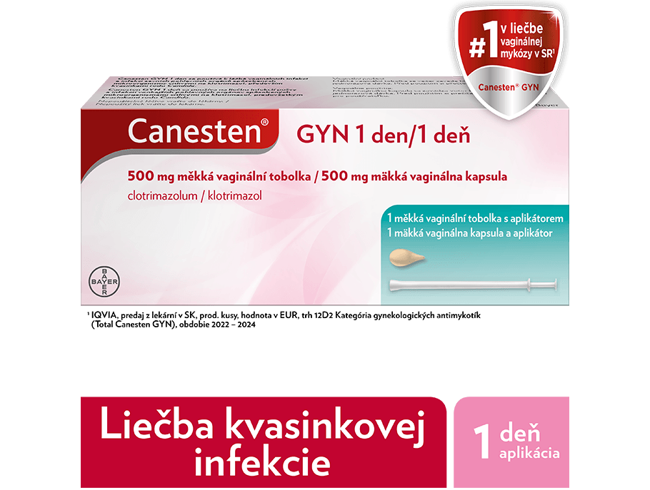 Canesten GYN 1 deň 500 mg mäkká vaginálna kapsula - 1 v liečbe