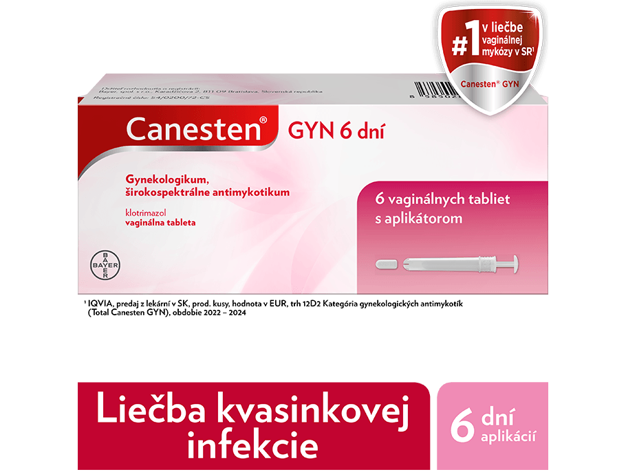 Canesten GYN 6 dní - 1 v liečbe