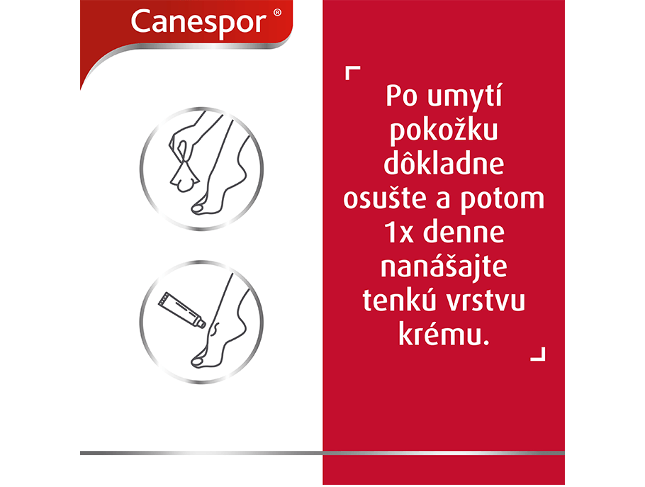 Canespor krém - aplikácia